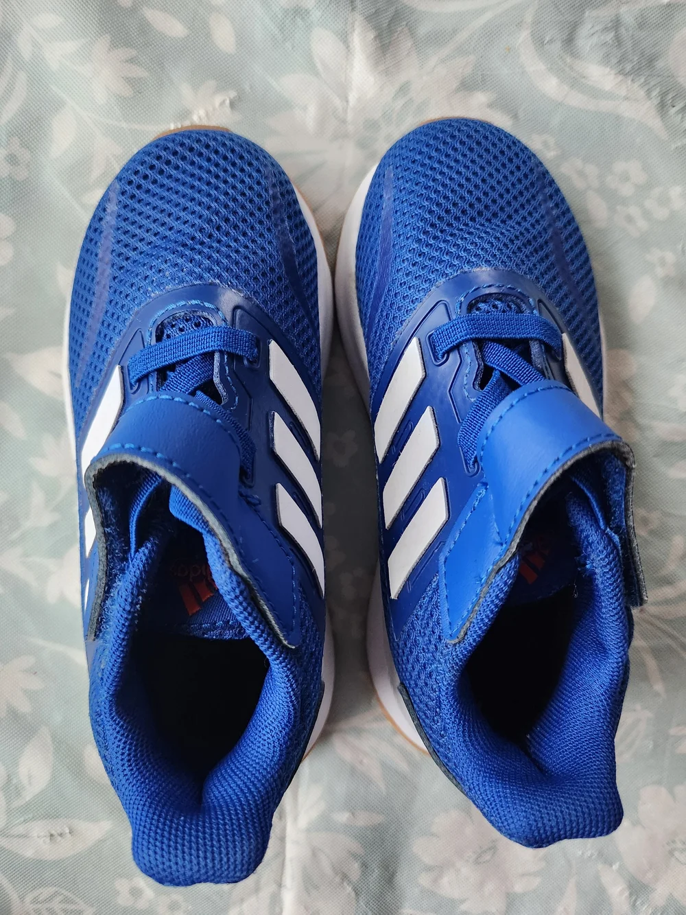 Kids adidas neo run falcon 8k Blue Athletic Sneakers with White Stripes